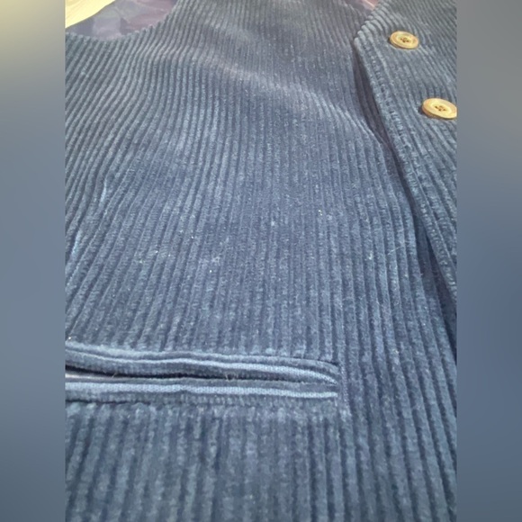 Viyella Navy Corduroy 5Button Adjustable Back Waistcoat Vest, Size 36R - Picture 5 of 11